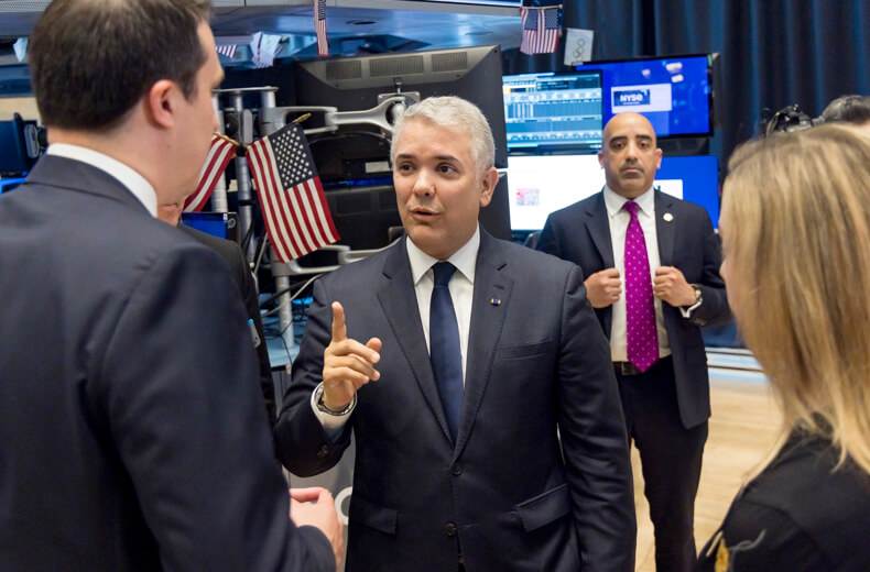 Duque promociona Colombia ante inversores en corazón financiero de Nueva York