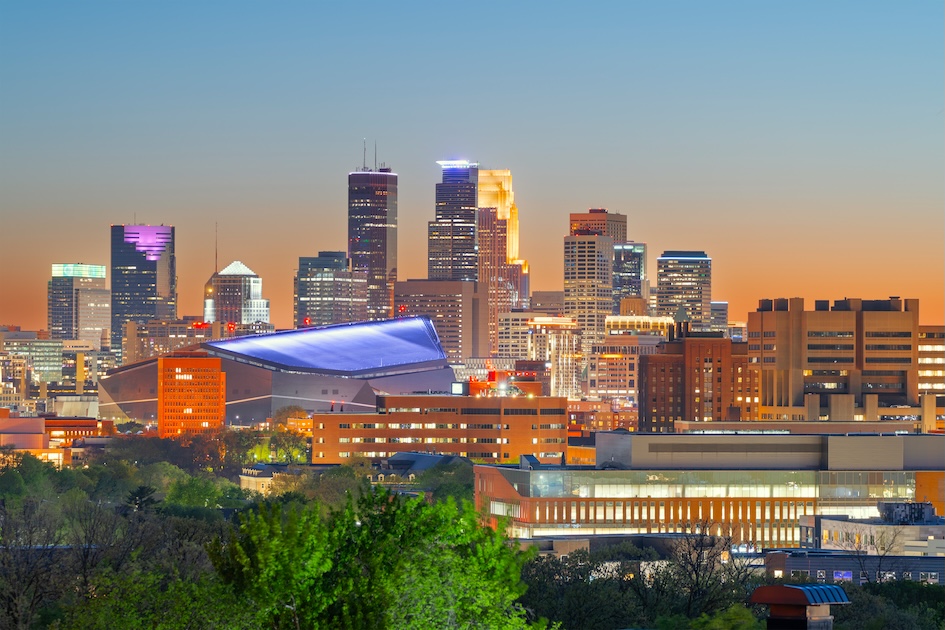 Minneapolis, Minnesota, USA Downtown City Skyline